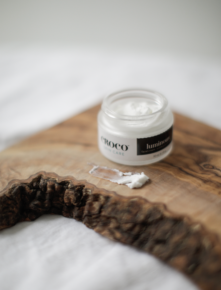 Luminous facial cream made with Australian crocodile oil infused with essential oil and other natural oils